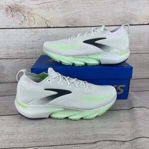 Brooks Glycerin Flex Mens Sz 11D Running Shoes White Green Gecko Phantom